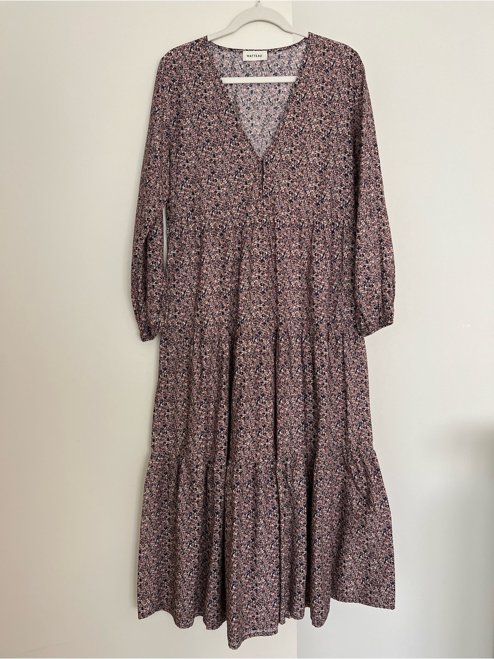 Matteau Long Sleeve Tiered Floral Dress